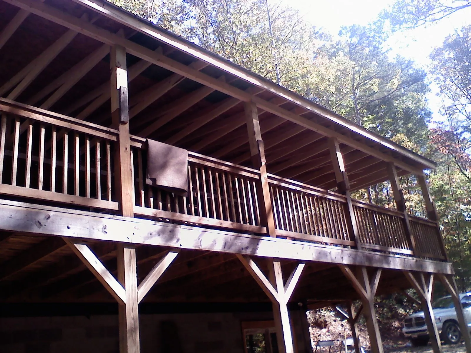 Timber framing under a new elevated porch and deck — Roof Leak Repair in Mount Ayr by Roofing Brothers